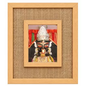 Kali Maa Laminated Jute Wall Photo Frame, 14 X 16 Inch (F174454)