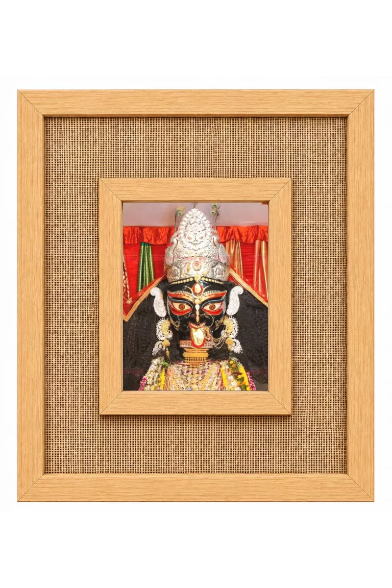 Kali Maa Laminated Jute Wall Photo Frame, 14 X 16 Inch (F174454)