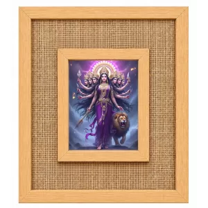 Durga Maa Laminated Jute Wall Photo Frame, 14 X 16 Inch (F174455) Durga Maa Laminated Jute Wall Photo Frame, 14 X 16 Inch (F174455)
