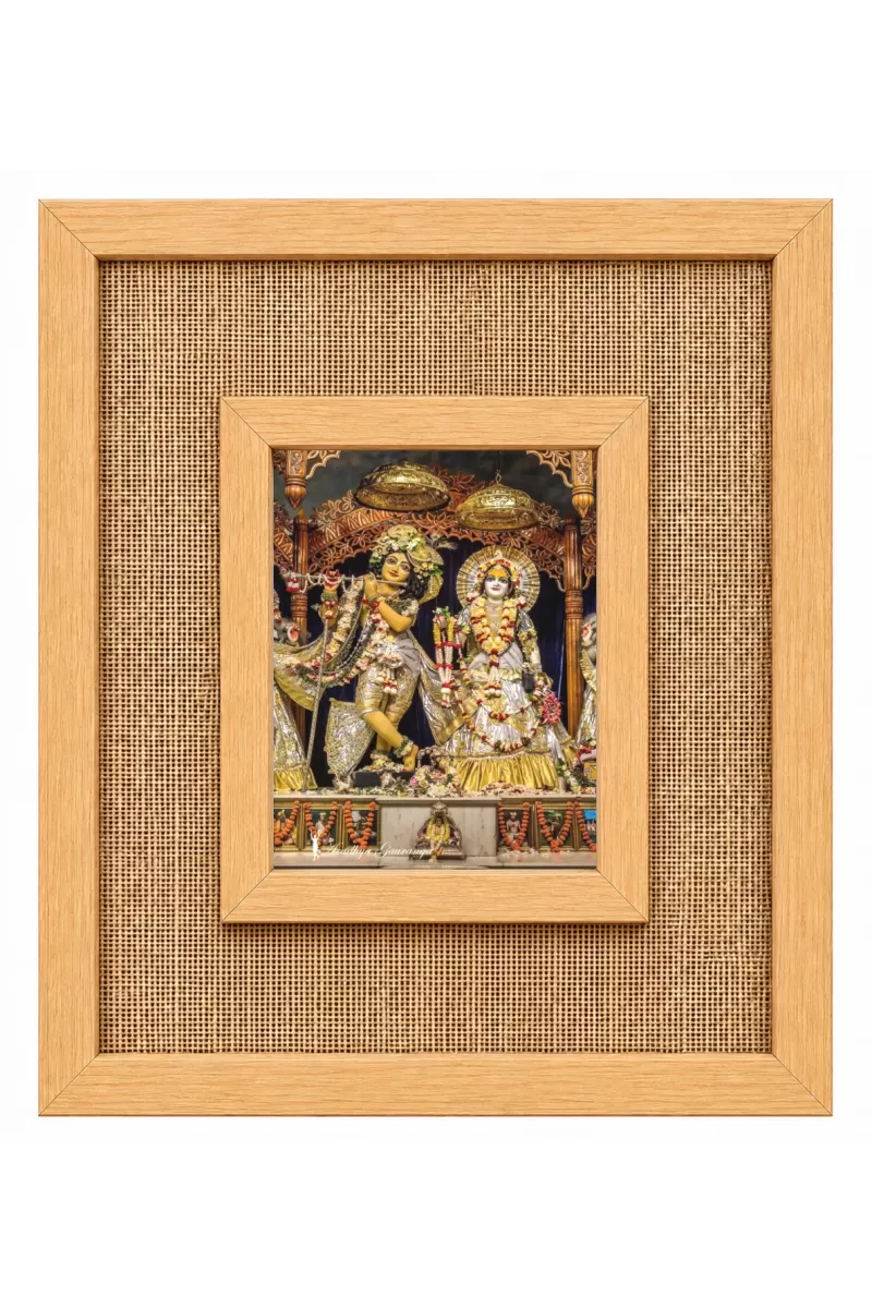 Radha Krishna Laminated Jute Wall Photo Frame, 14 X 16 Inch (F174459)