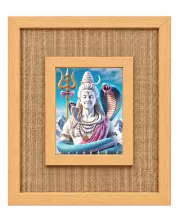 Lord Shiva Laminated Jute Wall Photo Frame, 14 X 16 Inch (F174460)