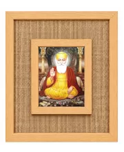 Guru Nanak Dev Ji Laminated Jute Wall Photo Frame, 14 X 16 Inch (F174461)