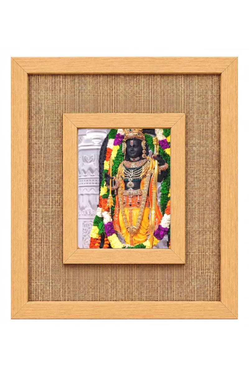 Lord Rama Laminated Jute Wall Photo Frame, 14 X 16 Inch (F174465)