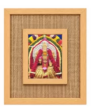 Goddess Nimishamba Devi Laminated Jute Wall Photo Frame, 14 X 16 Inch (F174466)