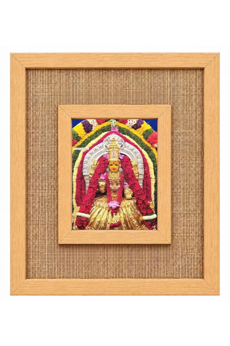 Goddess Nimishamba Devi Laminated Jute Wall Photo Frame, 14 X 16 Inch (F174466)