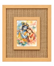 Radha Krishna Laminated Jute Wall Photo Frame, 14 X 16 Inch (F174469)