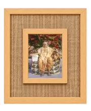 Pramukh Swami Maharaj Laminated Jute Wall Photo Frame, 14 X 16 Inch (F174470)