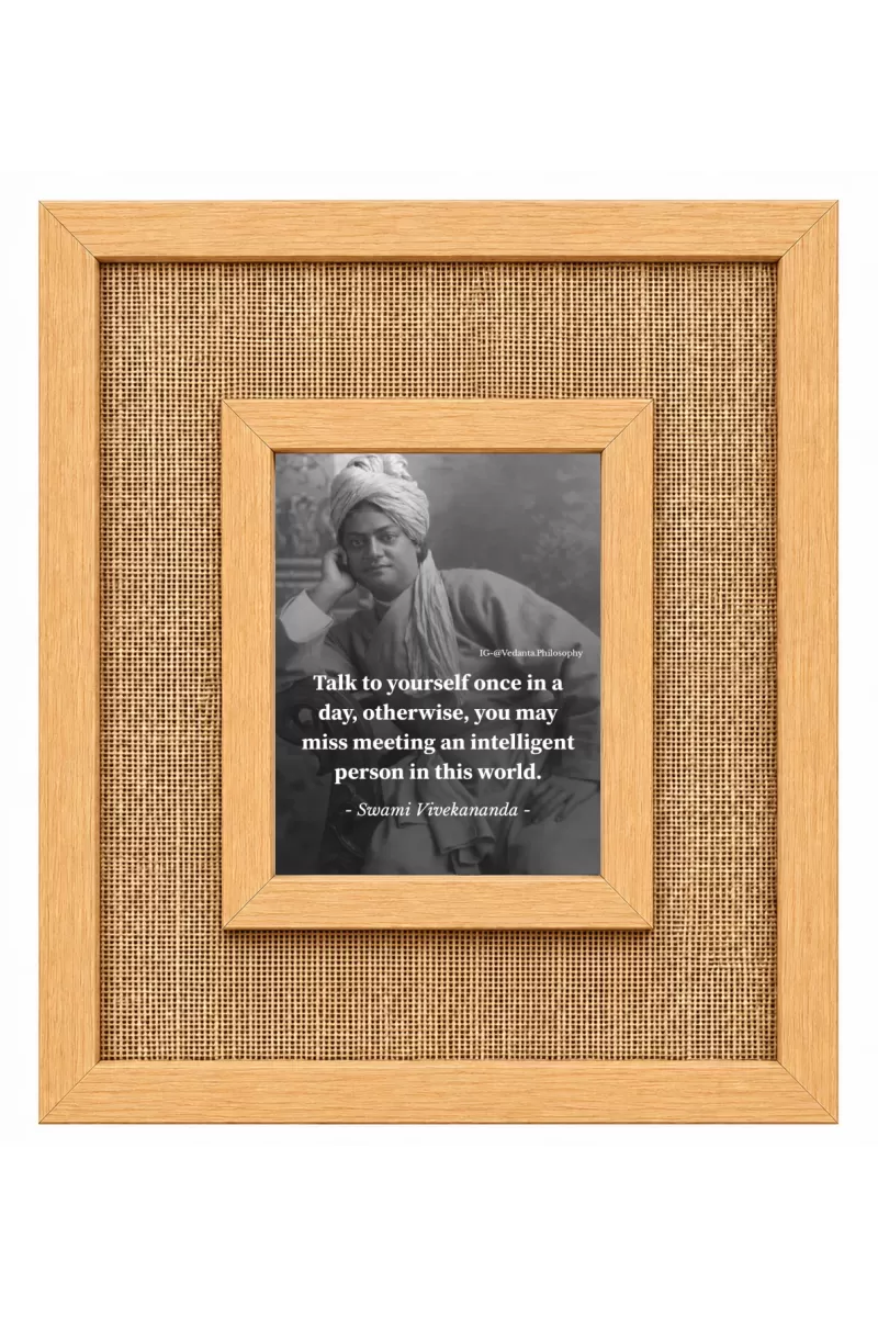 Swami Vivekananda Laminated Jute Wall Photo Frame, 14 X 16 Inch (F174471)
