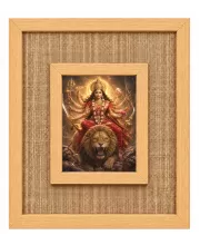 Durga Maa Laminated Jute Wall Photo Frame, 14 X 16 Inch (F174475)