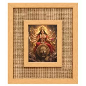 Durga Maa Laminated Jute Wall Photo Frame, 14 X 16 Inch (F174475) Durga Maa Laminated Jute Wall Photo Frame, 14 X 16 Inch (F174475)