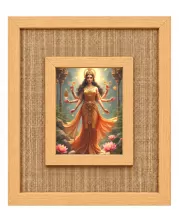 Maa Ganga Laminated Jute Wall Photo Frame, 14 X 16 Inch (F174476)