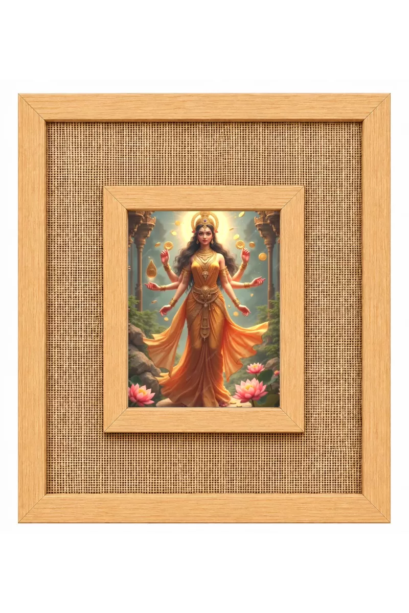 Maa Ganga Laminated Jute Wall Photo Frame, 14 X 16 Inch (F174476)