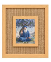 Guru Nanak Ji Laminated Jute Wall Photo Frame, 14 X 16 Inch (F174477)