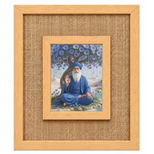 Guru Nanak Ji Laminated Jute Wall Photo Frame, 14 X 16 Inch (F174477)