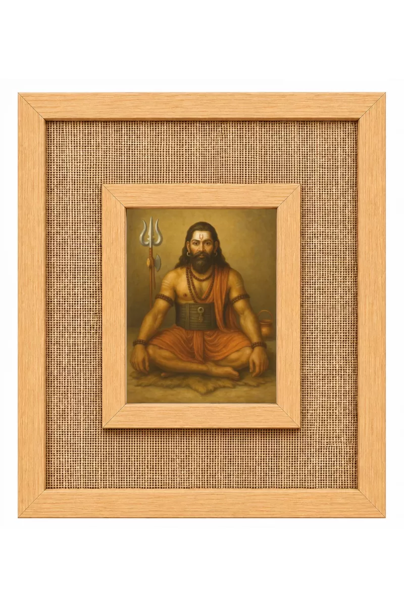Adi Guru Shankaracharya Laminated Jute Wall Photo Frame, 14 X 16 Inch (F174478)