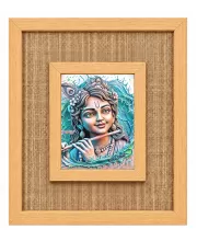 Lord Krishna Laminated Jute Wall Photo Frame, 14 X 16 Inch (F174480)