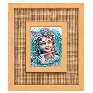 Lord Krishna Laminated Jute Wall Photo Frame, 14 X 16 Inch (F174480) Lord Krishna Laminated Jute Wall Photo Frame, 14 X 16 Inch (F174480)