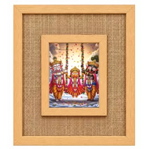 Lord Jagannath Balaram And Subhadra Laminated Jute Wall Photo Frame, 14 X 16 Inch (F174481) Lord Jagannath Balaram And Subhadra Laminated Jute Wall Photo Frame, 14 X 16 Inch (F174481)