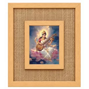Goddess Saraswati Laminated Jute Wall Photo Frame, 14 X 16 Inch (F174483) Goddess Saraswati Laminated Jute Wall Photo Frame, 14 X 16 Inch (F174483)