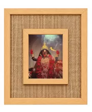 Goddess Kali Laminated Jute Wall Photo Frame, 14 X 16 Inch (F174485)