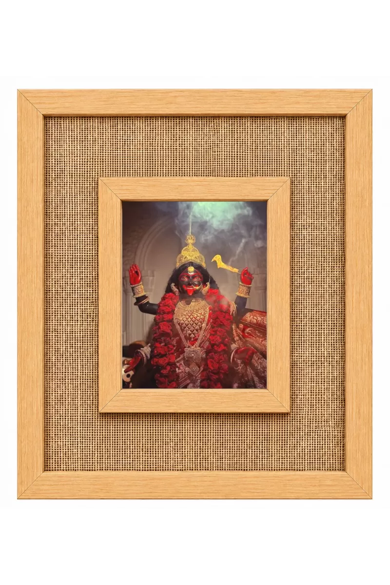 Goddess Kali Laminated Jute Wall Photo Frame, 14 X 16 Inch (F174485)
