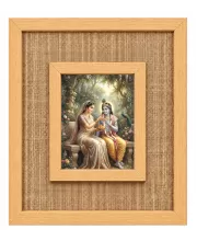 Radha Krishna Laminated Jute Wall Photo Frame, 14 X 16 Inch (F174486)