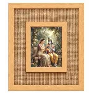 Radha Krishna Laminated Jute Wall Photo Frame, 14 X 16 Inch (F174486) Radha Krishna Laminated Jute Wall Photo Frame, 14 X 16 Inch (F174486)
