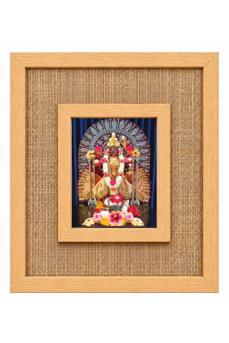 Maa Kaali Laminated Jute Wall Photo Frame, 14 X 16 Inch (F174488)