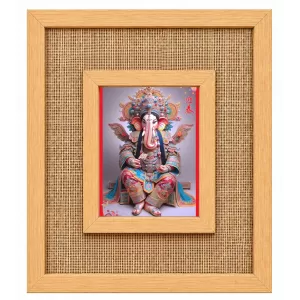 Lord Ganesha Laminated Jute Wall Photo Frame, 14 X 16 Inch (F174490) Lord Ganesha Laminated Jute Wall Photo Frame, 14 X 16 Inch (F174490)