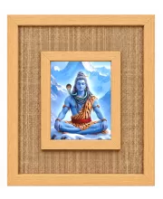 Lord Shiva Laminated Jute Wall Photo Frame, 14 X 16 Inch (F174492)