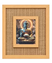 Buddha Laminated Jute Wall Photo Frame, 14 X 16 Inch (F174496)