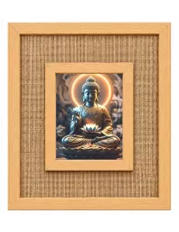 Buddha Laminated Jute Wall Photo Frame, 14 X 16 Inch (F174496)