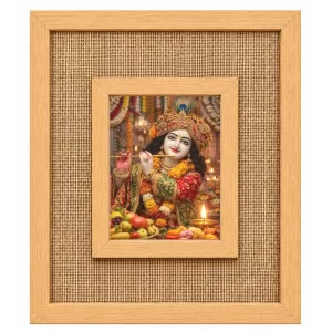 Lord Krishna Laminated Jute Wall Photo Frame, 14 X 16 Inch (F174499) Lord Krishna Laminated Jute Wall Photo Frame, 14 X 16 Inch (F174499)