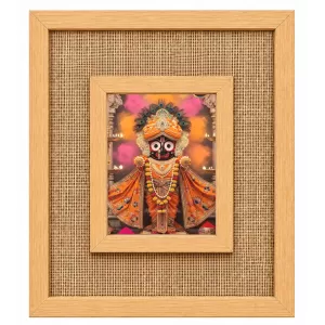 Lord Jagannath Laminated Jute Wall Photo Frame, 14 X 16 Inch (F174500)