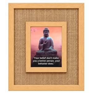 Buddha Laminated Jute Wall Photo Frame, 14 X 16 Inch (F174503)