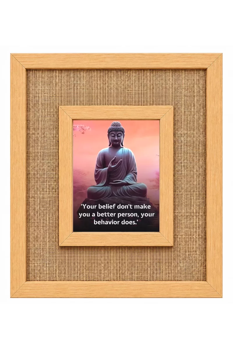 Buddha Laminated Jute Wall Photo Frame, 14 X 16 Inch (F174503)