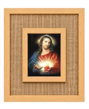 Jesus Christ Laminated Jute Wall Photo Frame, 14 X 16 Inch (F174505)