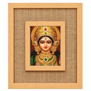Durga Maa Laminated Jute Wall Photo Frame, 14 X 16 Inch (F174506)