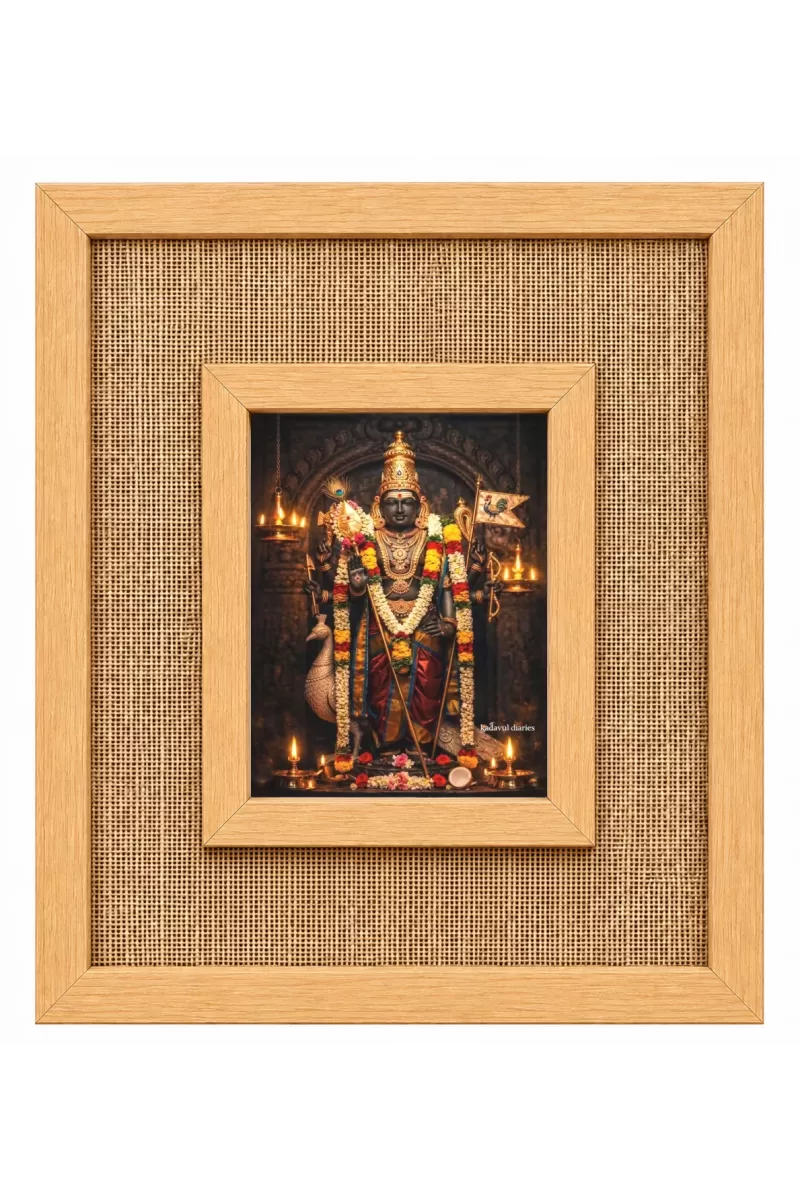 God Venkatswarar Laminated Jute Wall Photo Frame, 14 X 16 Inch (F174509)