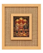 Maa Vaishno Devi Laminated Jute Wall Photo Frame, 14 X 16 Inch (F174513)