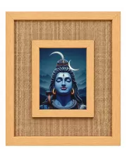 Lord Shiva Laminated Jute Wall Photo Frame, 14 X 16 Inch (F174514)