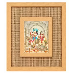 Radha Krishna Laminated Jute Wall Photo Frame, 14 X 16 Inch (F174517) Radha Krishna Laminated Jute Wall Photo Frame, 14 X 16 Inch (F174517)
