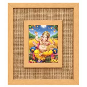 Lord Ganesha Laminated Jute Wall Photo Frame, 14 X 16 Inch (F174520) Lord Ganesha Laminated Jute Wall Photo Frame, 14 X 16 Inch (F174520)