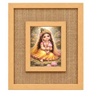 Baby Radha Laminated Jute Wall Photo Frame, 14 X 16 Inch (F174522) Baby Radha Laminated Jute Wall Photo Frame, 14 X 16 Inch (F174522)