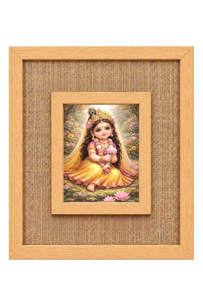 Baby Radha Laminated Jute Wall Photo Frame, 14 X 16 Inch (F174522)