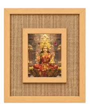 Goddess Lakshmi Laminated Jute Wall Photo Frame, 14 X 16 Inch (F174523)