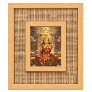 Goddess Lakshmi Laminated Jute Wall Photo Frame, 14 X 16 Inch (F174523) Goddess Lakshmi Laminated Jute Wall Photo Frame, 14 X 16 Inch (F174523)