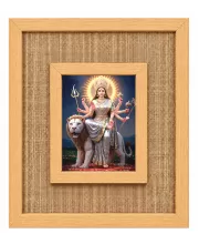 Durga Maa Laminated Jute Wall Photo Frame, 14 X 16 Inch (F174526)