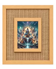 Lord Shiva Laminated Jute Wall Photo Frame, 14 X 16 Inch (F174528)