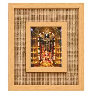 God Venkatswar  Laminated Jute Wall Photo Frame, 14 X 16 Inch (F174530)